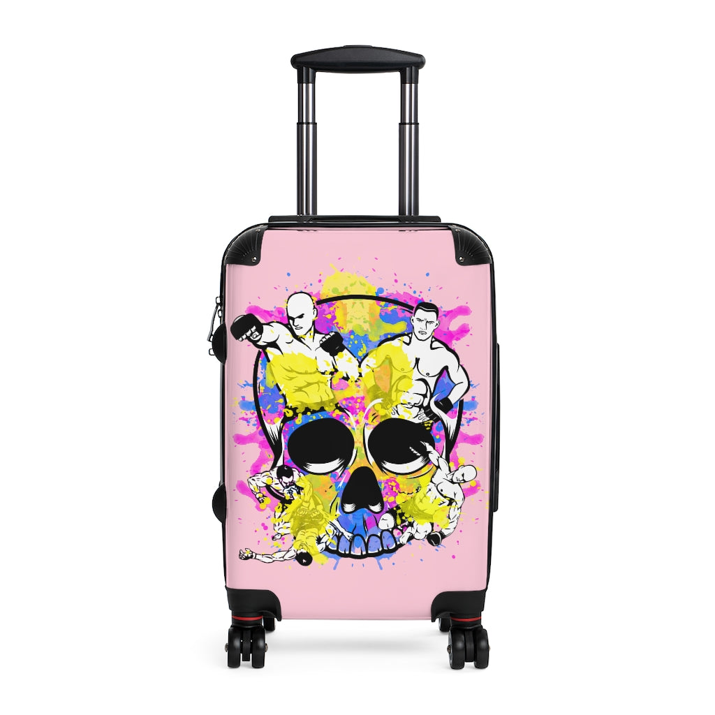 MMA Candy Skull Pink Cabin Suitcase Size 13.3