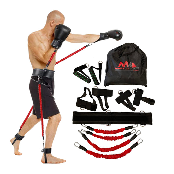 Boxing Resistance Bands, Muay Thai Gear, Martial Arts Training Equipment, Shadow Boxer, Punching Band, Fitness Workout, MMA Kickboxing Punch, Combat Sports, increase strength, Karate, Kung fu, bodybuilding, boxing elastic straps for men, fighting resistance bands, fight training equipment, jiu jitsu, judo, wrestling, elastic speed band boxing