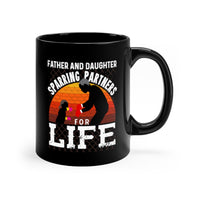 Father Daughter MMA Mug, Father Daughter Tea Cup, Tea Cups, Boxing Coffee Mugs, Kickboxing Coffee Mug, Black Coffee Mugs