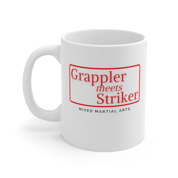 Coffee Mugs for Strikers, Coffee Mugs for Grapplers, Coffee Cups for Wrestlers, BJJ Coffee Cup, Jiu Jitsu Tea Mugs, White Coffee Mugs