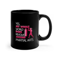 Martial Arts Coffee Cup, MMA Tea Cups, Black Coffee Mug, I Love Martial Arts Coffee Mug, 11oz Tea Cups