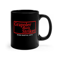 Boxing Coffee Mugs, Grappler Vs Striker Coffee Mugs, MMA Coffee Mug, Martial Arts Coffee Mug, Mixed Martial Arts Tea Mugs, Black Coffee Mugs