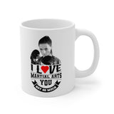 White Coffee Mugs, MMA Coffee Mug, Kickboxing Coffee Mug, Muay Thai Coffee Cup