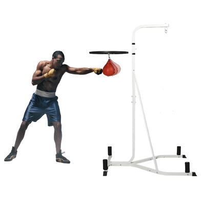 Boxing Bag Stand, Dual Station with Adjustable Speedball Platform